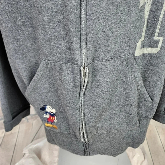 Disneyland Resort WDW Mickey Mouse Full Zip Front  Hoodie Gray XXL Embroidered - Picture 6 of 14